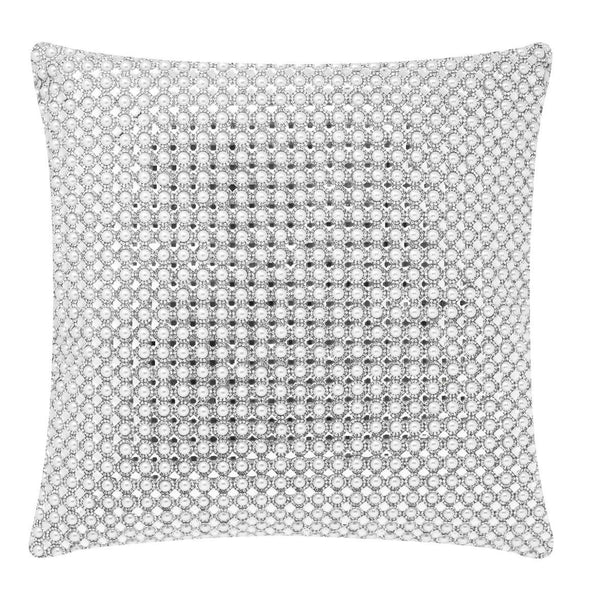 Outdoor Decorative Throw Pillow with Rhinestones & Faux Pearls