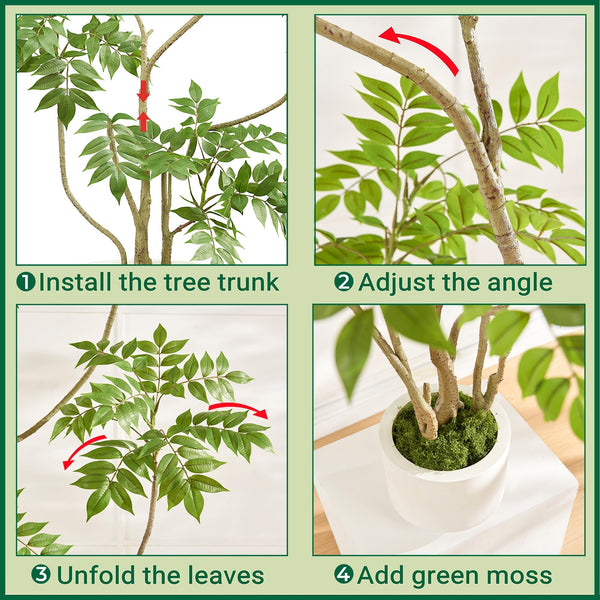Artificial Sumac Tree with Pot – Tall Faux Indoor Plant