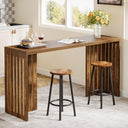 63-Inch Counter Height Bar Table with Louvered Base