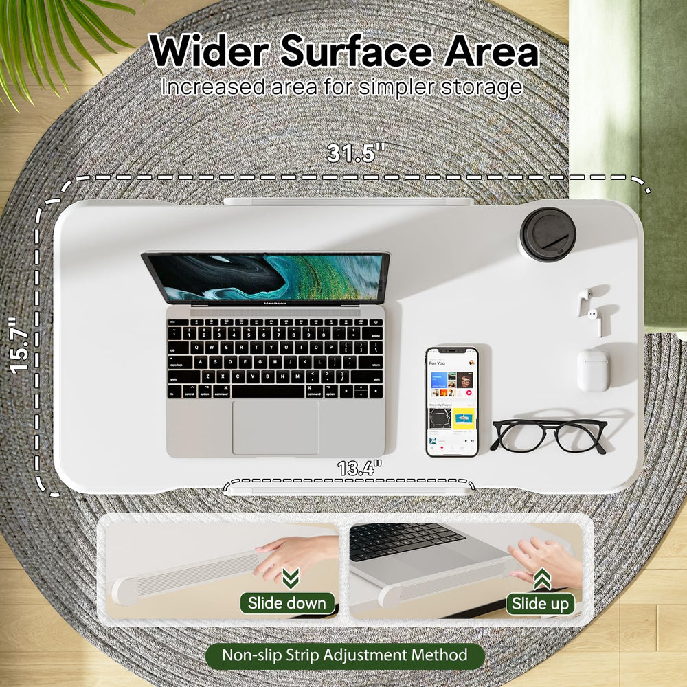 Rolling Laptop Desk with Lockable Wheels | Height Adjustable Standing Desk