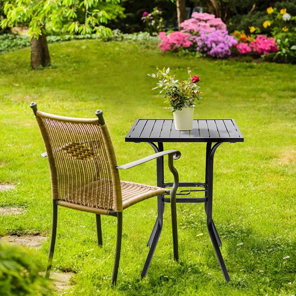 Outdoor Bar Height Bistro Table with Umbrella Hole