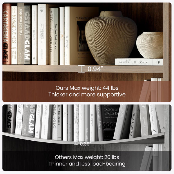 70" Tall Bookcase with Doors & Adjustable Shelves