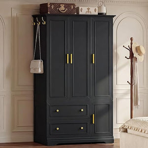 Armoire Wardrobe Closet with Drawers & Soft-Close Doors