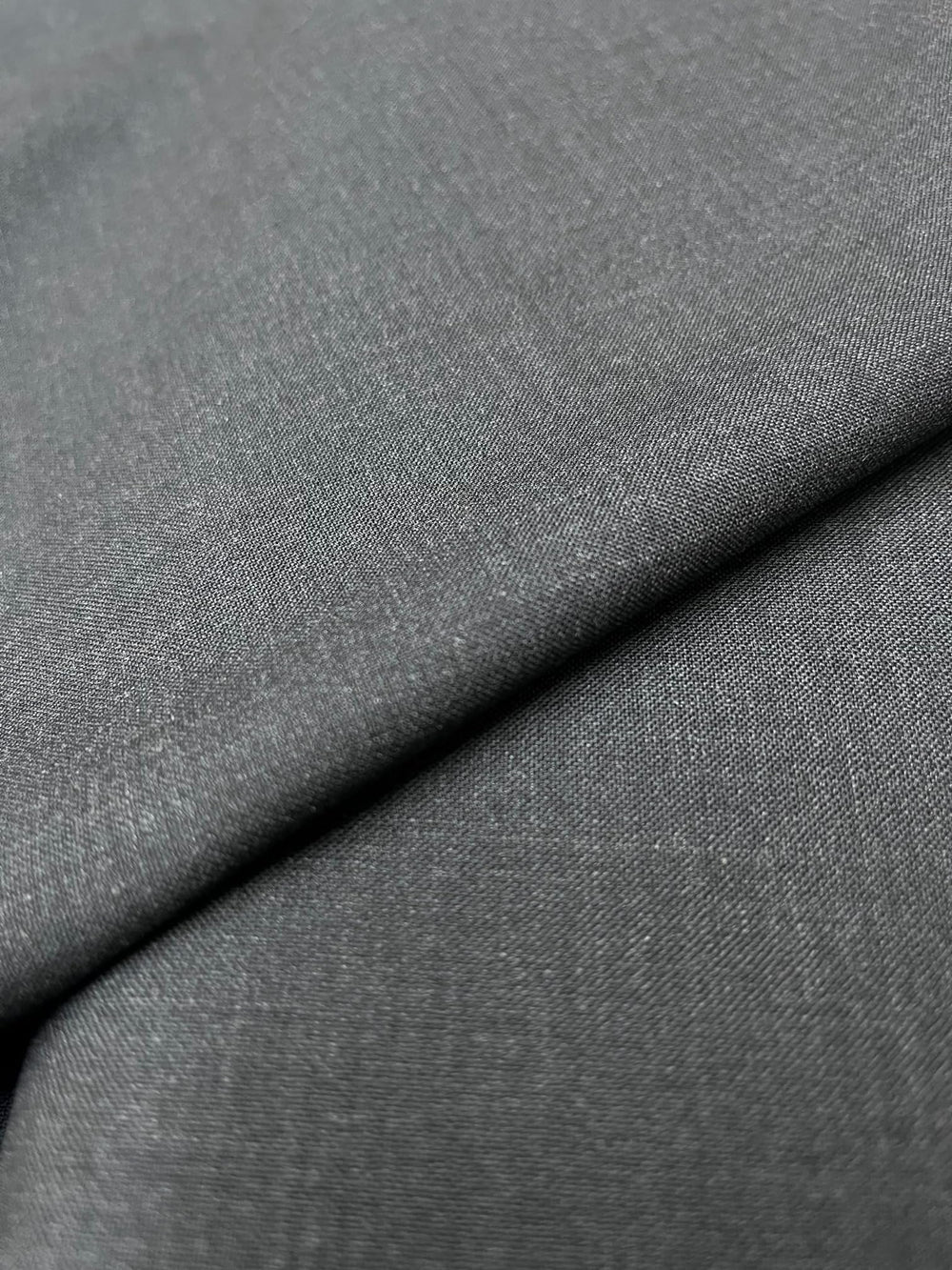 100% Wool Suiting Fabric – Charcoal Gray Plain Weave