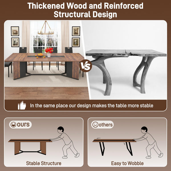 7-Piece Dining Table Set with 6 Upholstered Chairs
