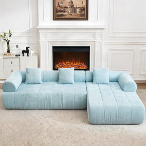 119" Modular Sectional Sofa with Chaise – Chenille, No Assembly