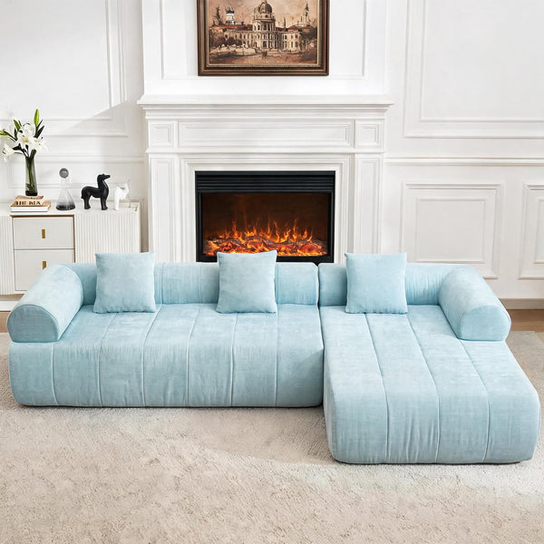 119" Modular Sectional Sofa with Chaise – Chenille, No Assembly