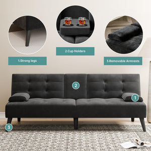64" Convertible Futon Sofa Bed