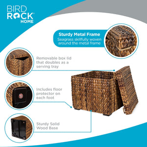 Handwoven Abaca Storage Ottoman with Lid