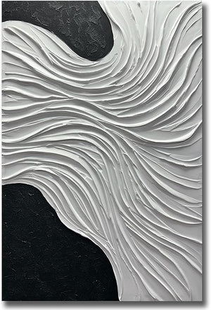 Hand-Painted Abstract Canvas Wall Art – 30x45 Inch Vertical Minimalist Painting