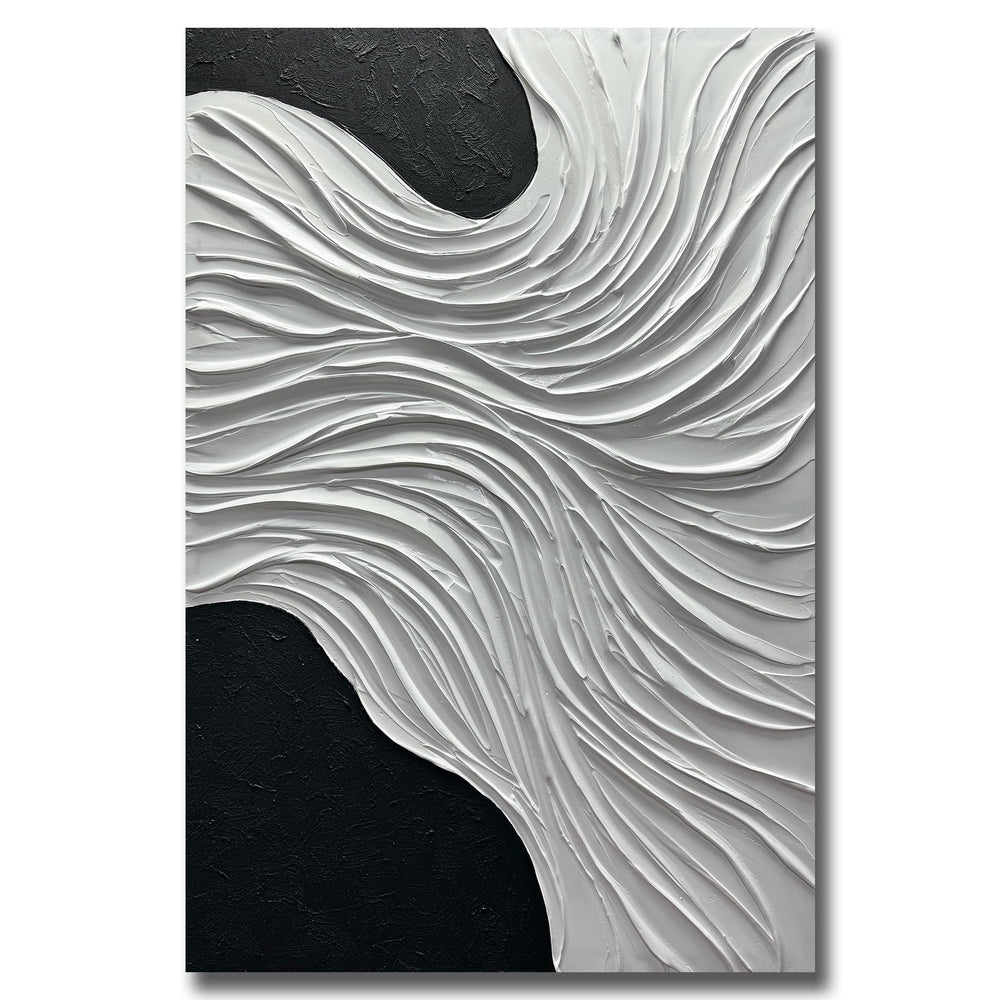30x45" Hand-Painted Abstract Ocean Wave Oil Painting on Canvas – Vertical Framed Wall Art