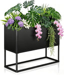 Large Metal Planter Box with Legs — Rectangular Raised Garden Bed for Outdoor & Indoor Use