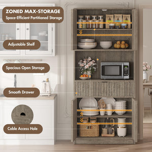 70-Inch Tall Kitchen Pantry Cabinet with Doors and Drawer