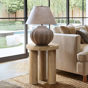 Round Side Table with 3 Pillar Legs