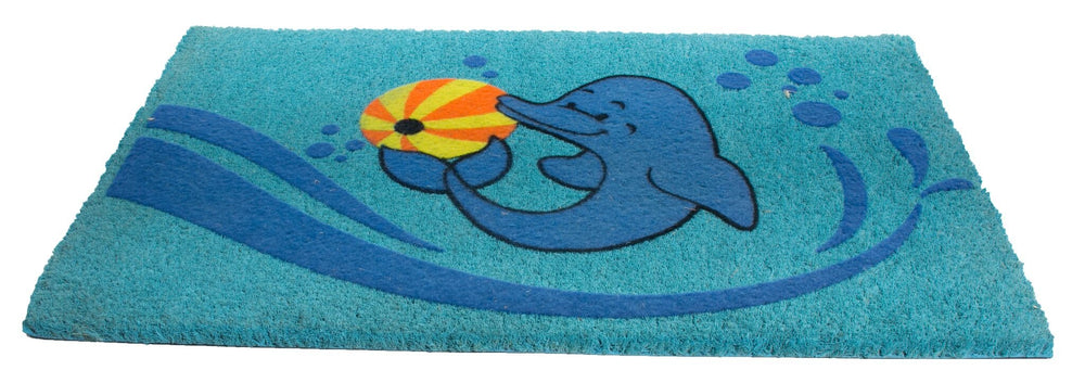 Dolphin Beach Ball Coir Doormat 30x18