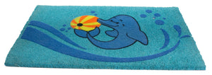 Dolphin Beach Ball Coir Doormat 30x18