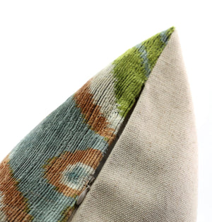 Geometric Ikat Velvet Throw Pillow 20x20