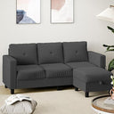 3-Seat L-Shaped Sectional Sofa with Storage Ottoman & Reversible Chaise