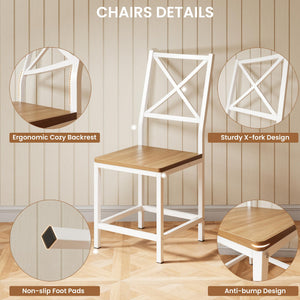 Drop-Leaf Round Dining Table Set for 4 with Chairs