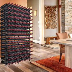 15-Tier Freestanding Metal Wine Rack – 75 or 150 Bottle Storage