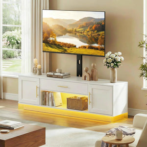 59" TV Stand with Swivel Mount & LED Lighting