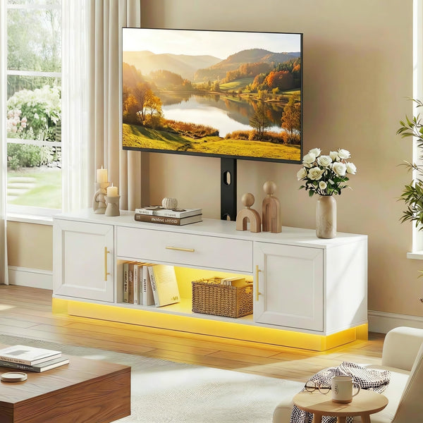 59" TV Stand with Swivel Mount & LED Lighting