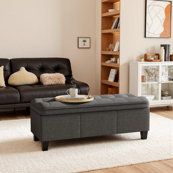 47-Inch Storage Ottoman Bench with Legs