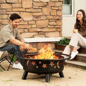 32 Inch Round Metal Wood Burning Fire Pit