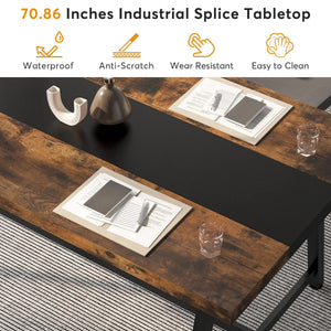 Large Rectangular Dining Table – Metal Frame, Seats 6–8