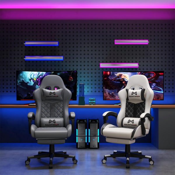 High Back Gaming Chair with Footrest & Lumbar Support