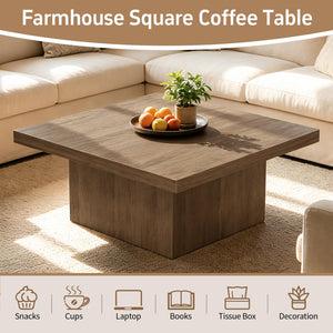 Square Coffee Table with Large Tabletop
