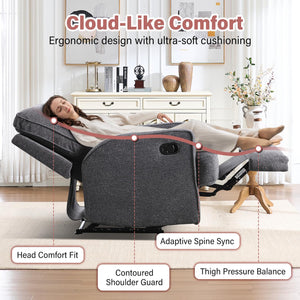 Manual Recliner Chair with Overstuffed Cushion