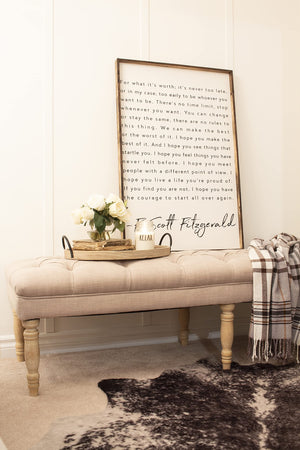 Large Tufted Upholstered Bench
