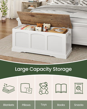 Storage Chest Bench with Lift Lid and Safety Hinge