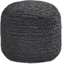 Round Pouf Ottoman Footrest – Cotton Polyester Floor Seating