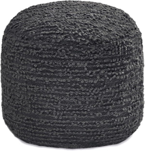 Round Pouf Ottoman Footrest – Cotton Polyester Floor Seating