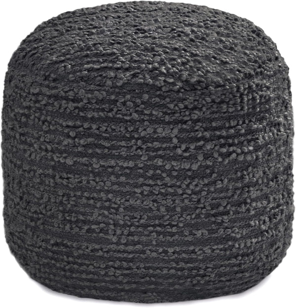Round Pouf Ottoman Footrest – Cotton Polyester Floor Seating
