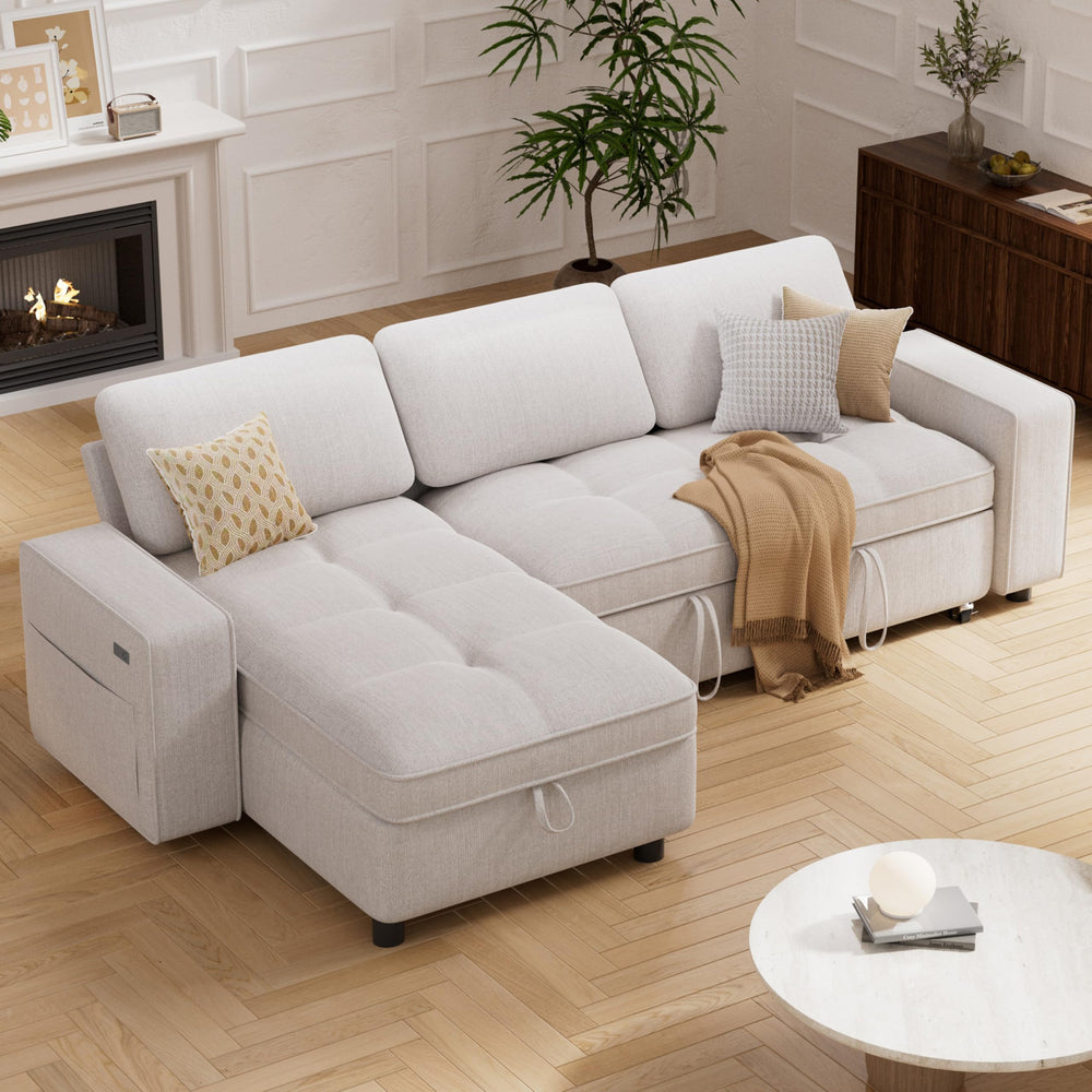 Convertible Sectional Sleeper Sofa with Pull-Out Bed