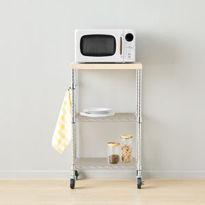 3-Tier Kitchen Storage Cart with Caster Wheels