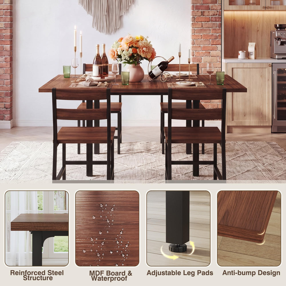 Extendable Dining Table Set with 4 Chairs
