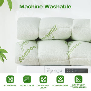 Bamboo Viscose Pillow Top Mattress Topper with Deep Pocket