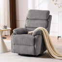 Velvet 360° Swivel Rocker Recliner Chair with Footrest