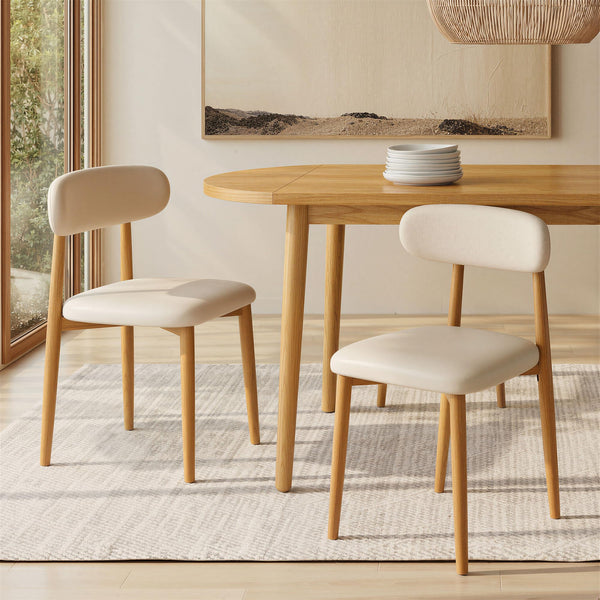 5-Piece Drop Leaf Dining Table Set with 4 Upholstered Chairs