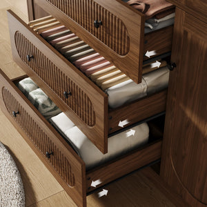 4-Door Freestanding Wardrobe Armoire with Drawers & Hanging Rods
