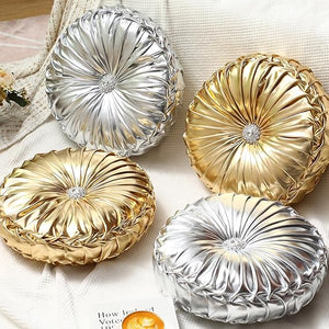 Round Velvet Pumpkin Throw Pillows Set of 4