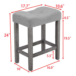 5-Piece Counter Height Dining Set with 4 Upholstered Bar Stools