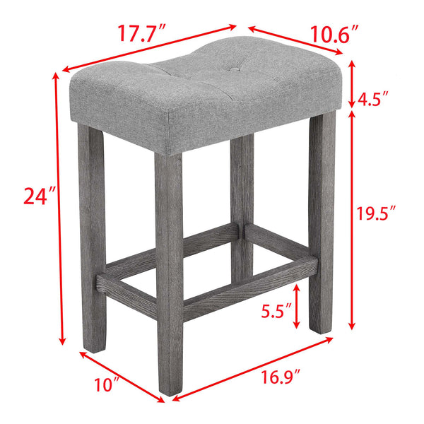 5-Piece Counter Height Dining Set with 4 Upholstered Bar Stools