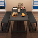3-Piece Dining Table Set with 2 Benches