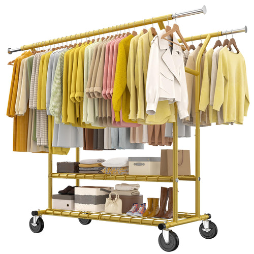 Heavy Duty Double Rod Clothes Rack