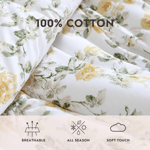 Floral Comforter Set with Shams & Decorative Pillows